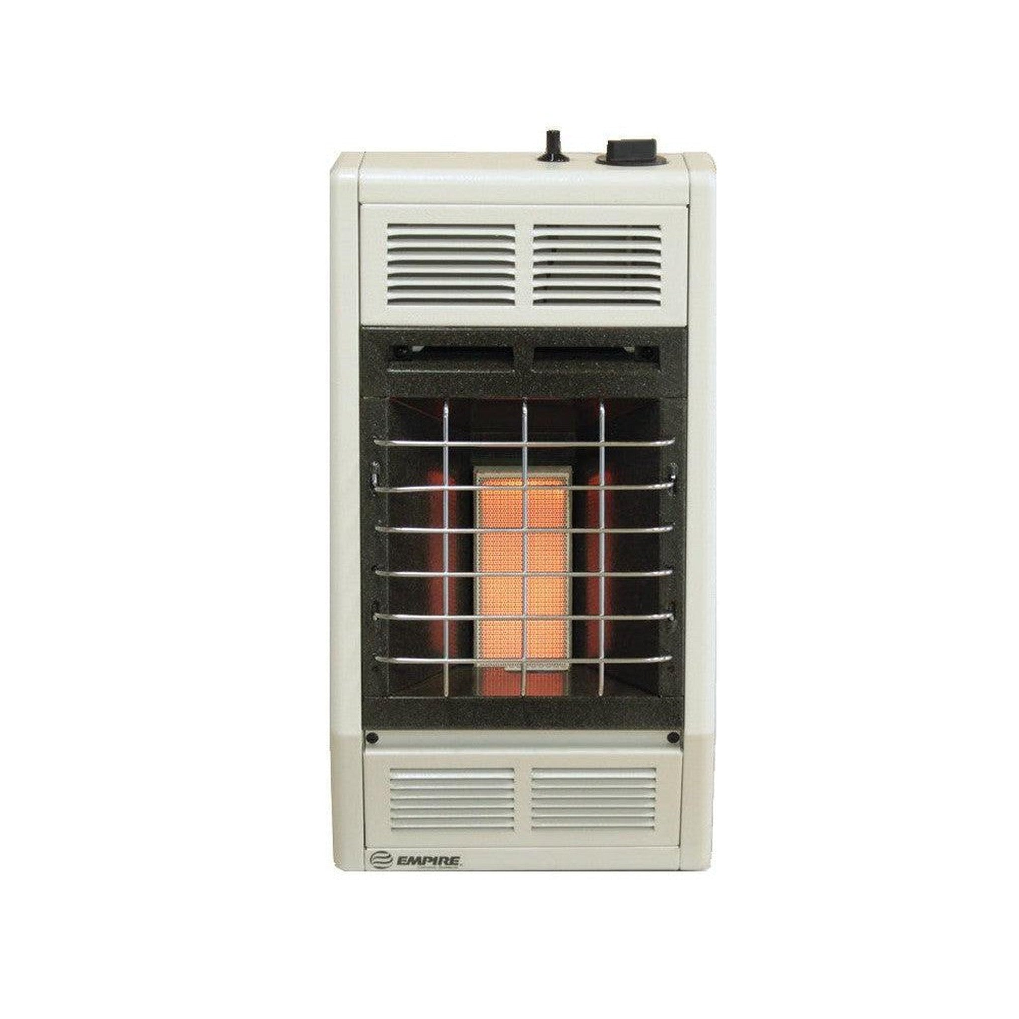 Empire 12" 6,000 BTU White Manual Control, Natural Gas Vent Free Infra ...