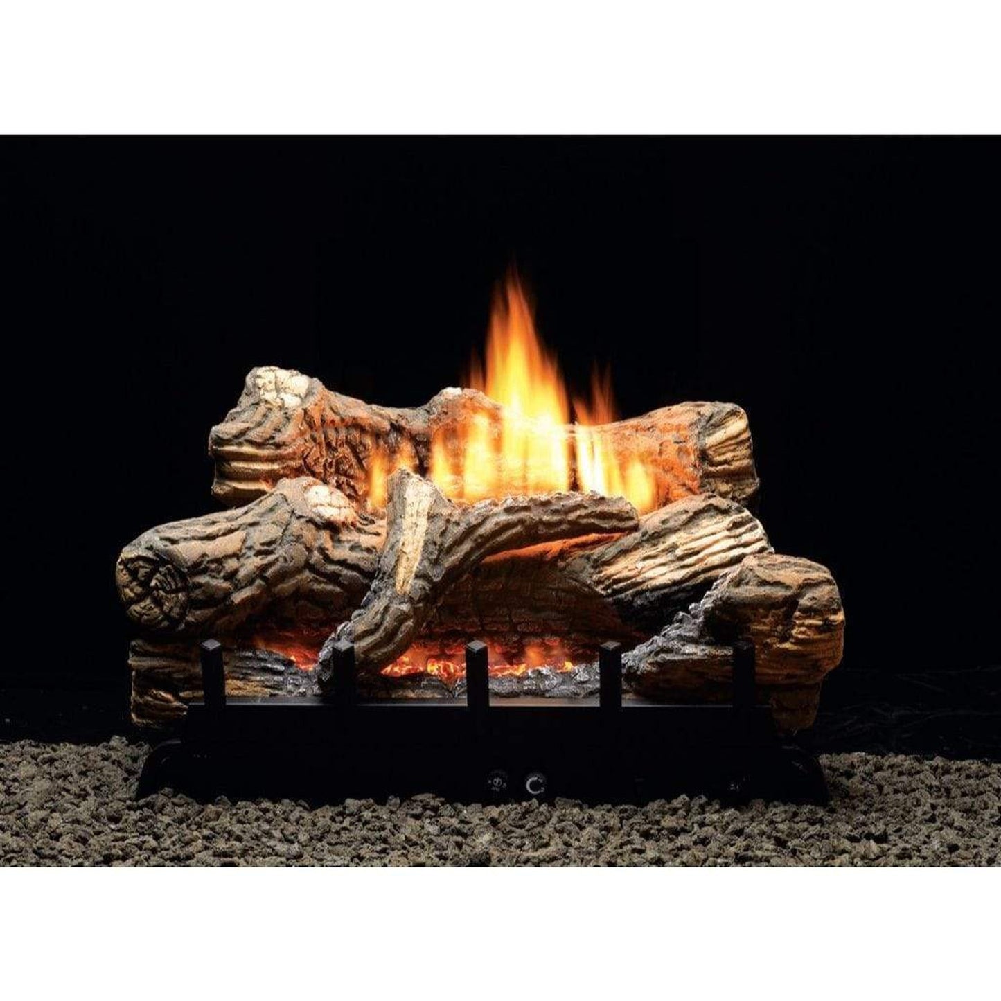 Empire 18" Flint Hill Ceramic Fiber Log Set With Manual Control, Natural Gas Vent Free Contour Burner