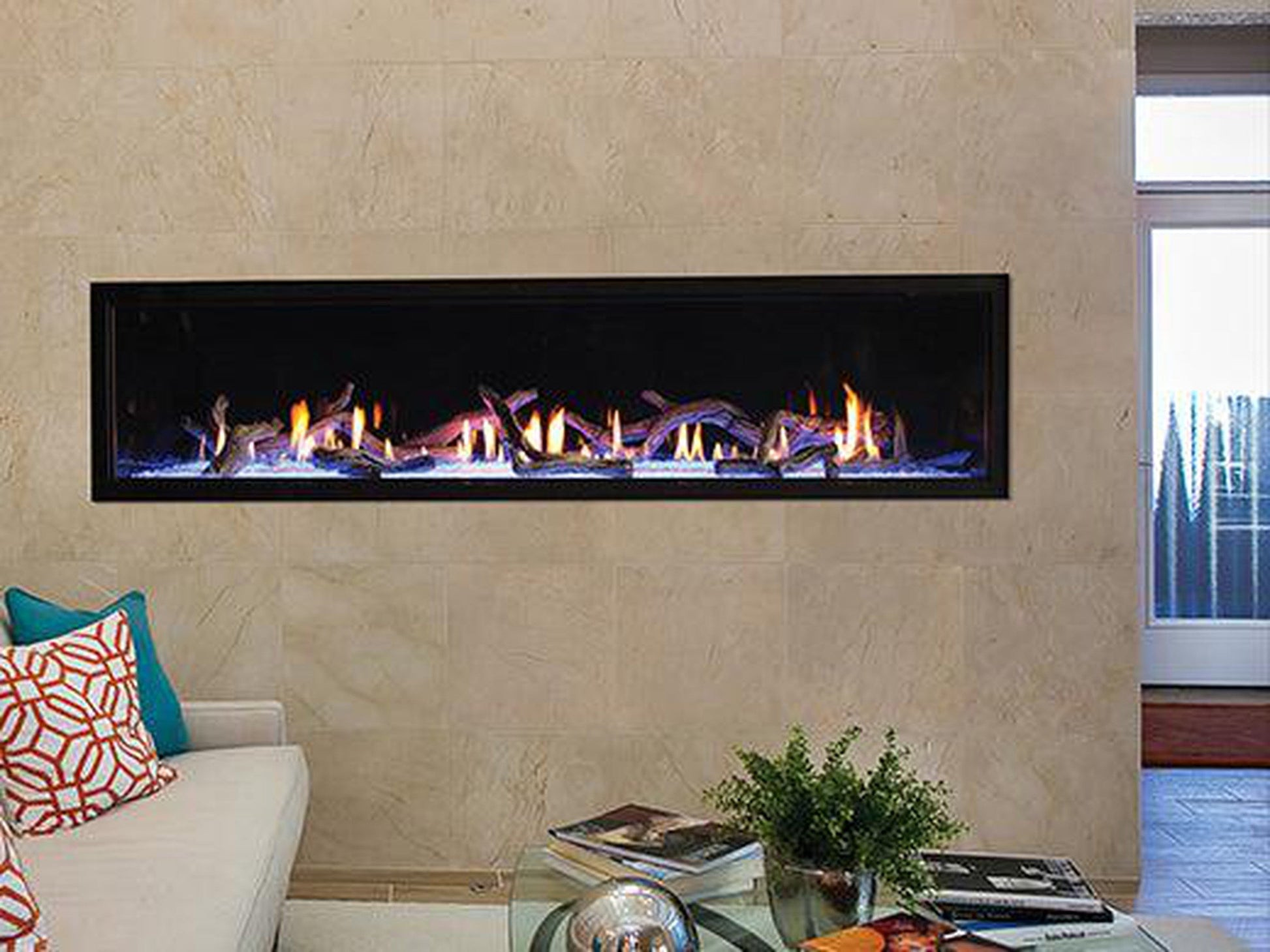 Empire Boulevard 72" Multi Function Remote, Natural Gas Direct Vent Linear Fireplace