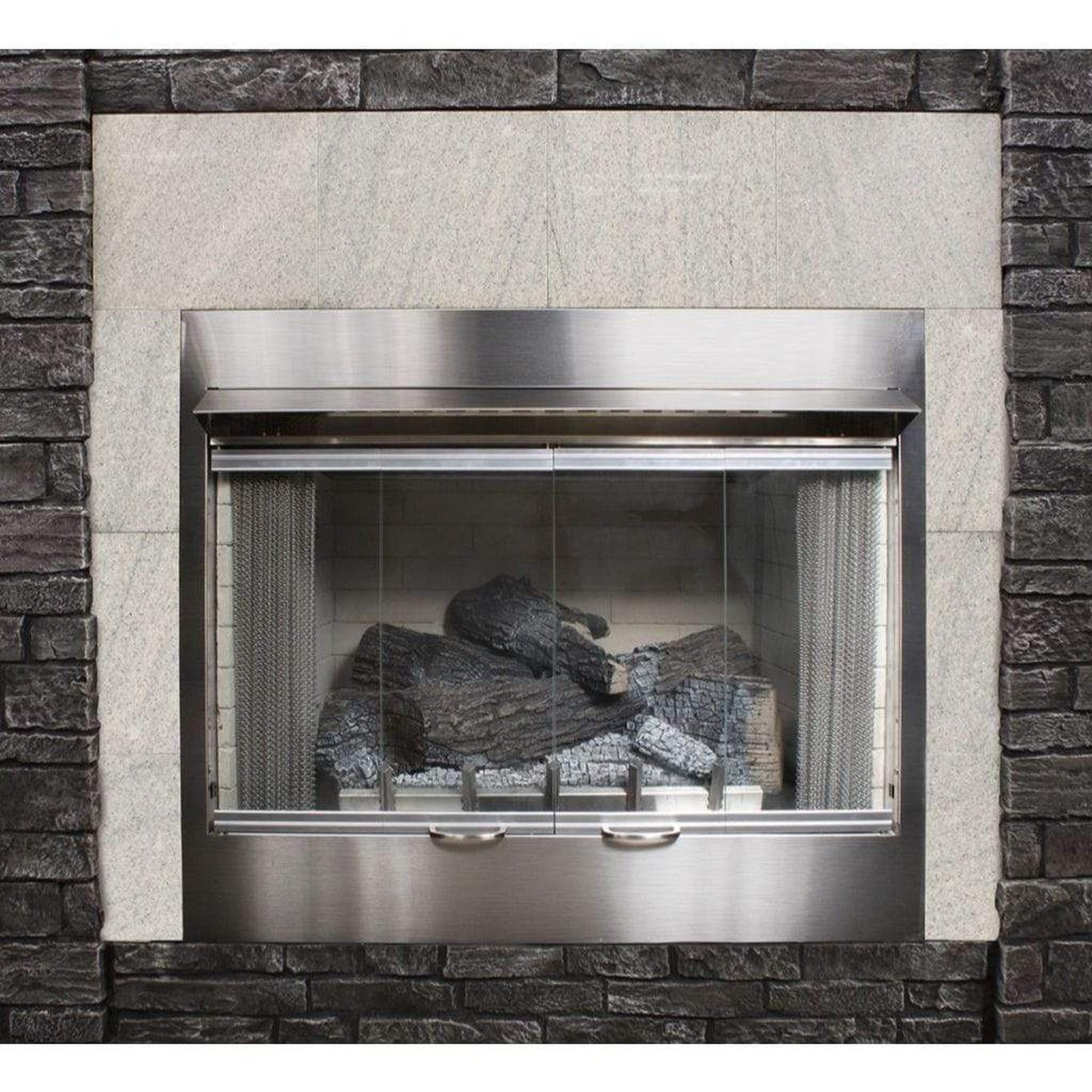 Empire Carol Rose 42" Bi-Fold Glass Door With Stainless Steel Frame for Premium Outdoor Firebox