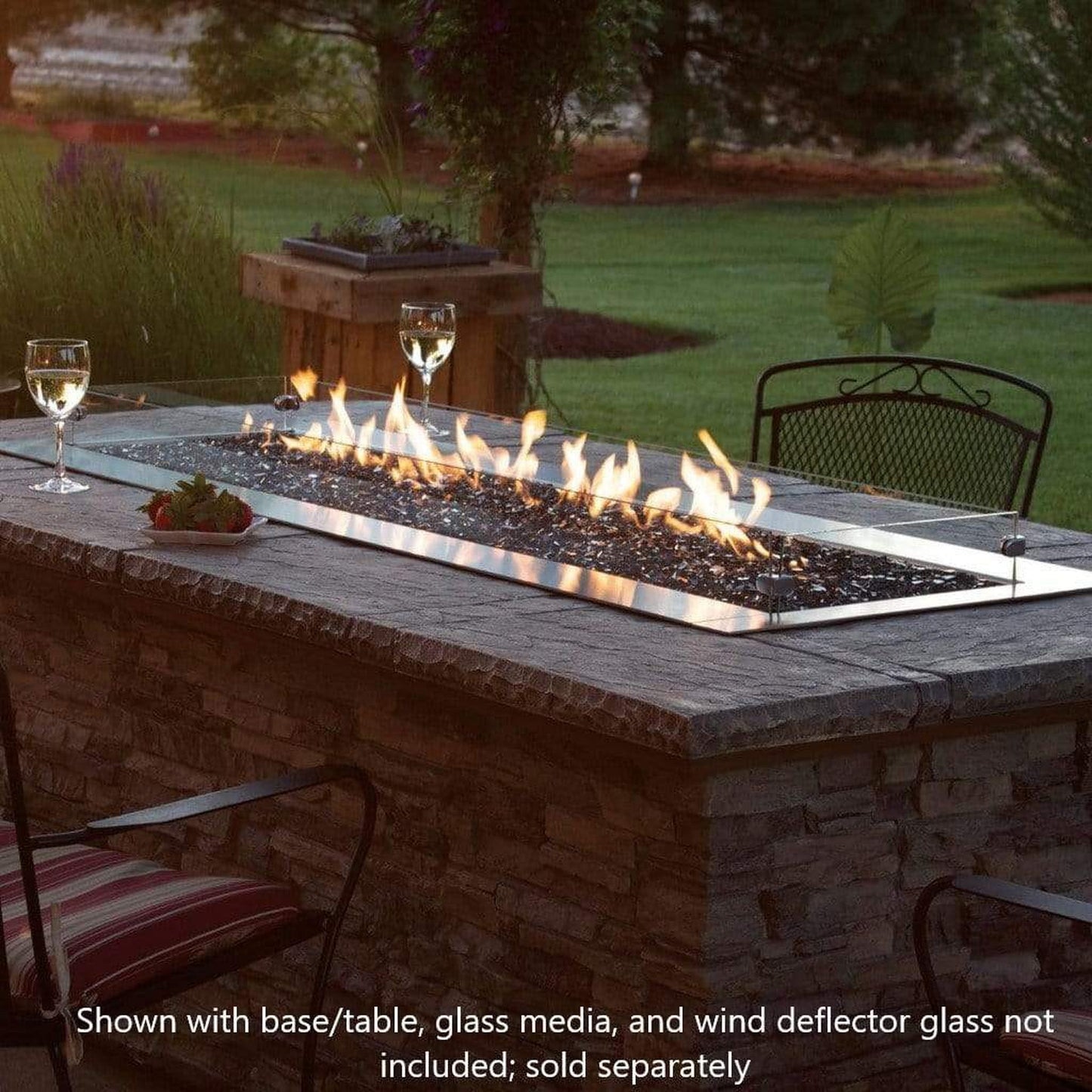 Empire Carol Rose Coastal 60" Stainless Steel Manual Control, Natural Gas Outdoor Linear Fire Pit