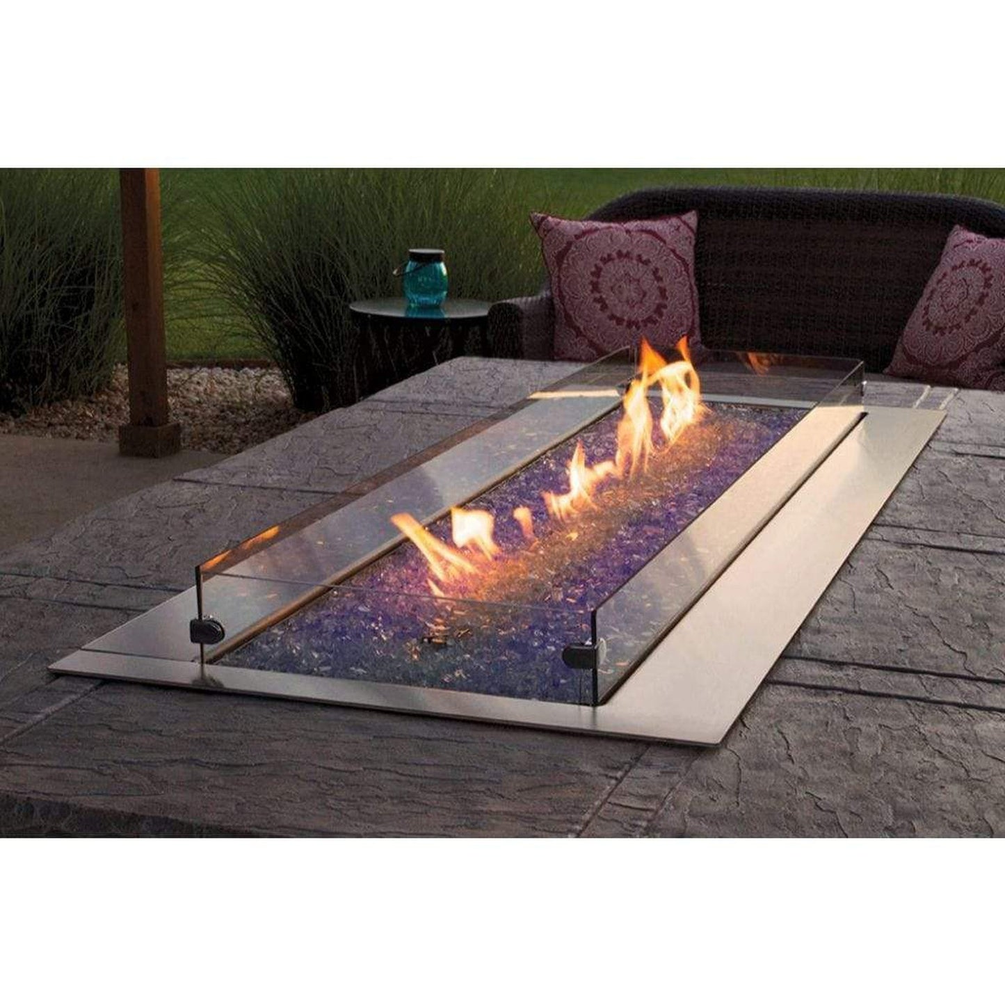 Empire High Wind Deflector Glass Panel Kit for 48" Carol Rose Coastal Outdoor Linear Fire Pit