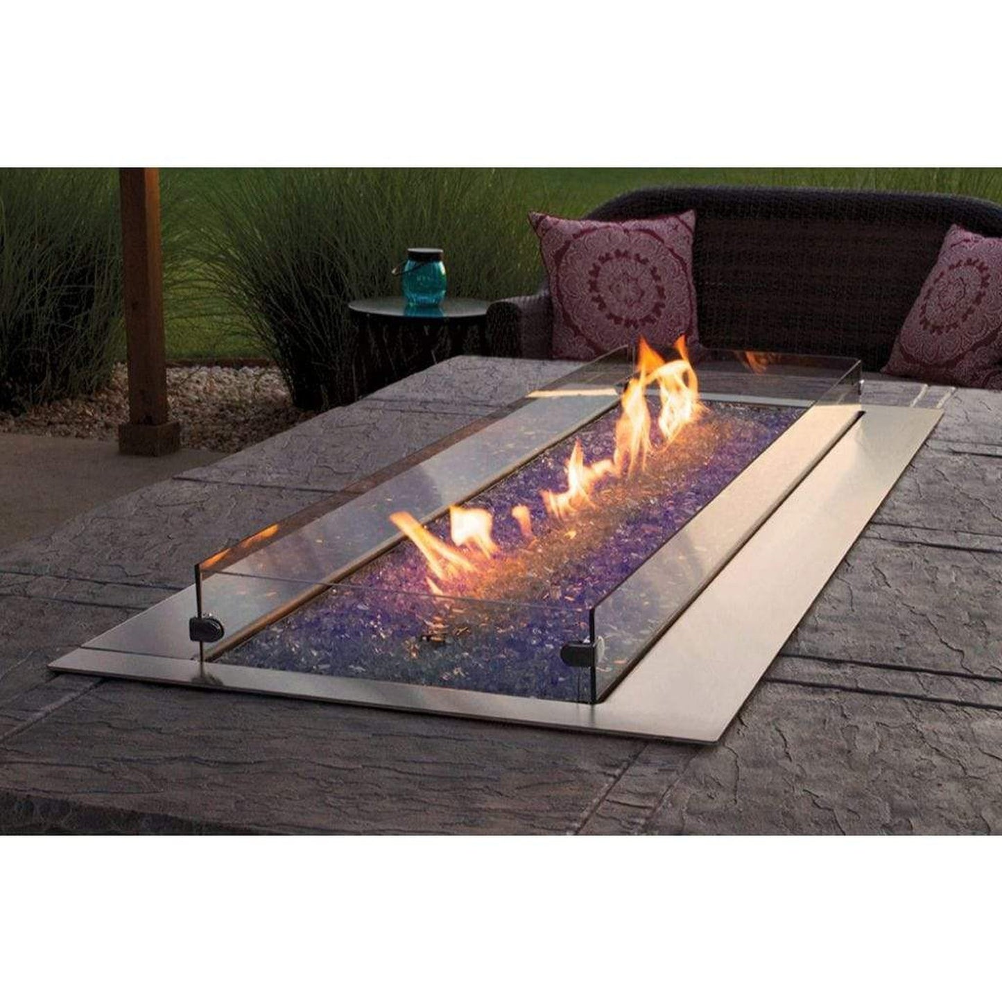 Empire High Wind Deflector Glass Panel Kit for 60" Carol Rose Coastal Outdoor Linear Fire Pit