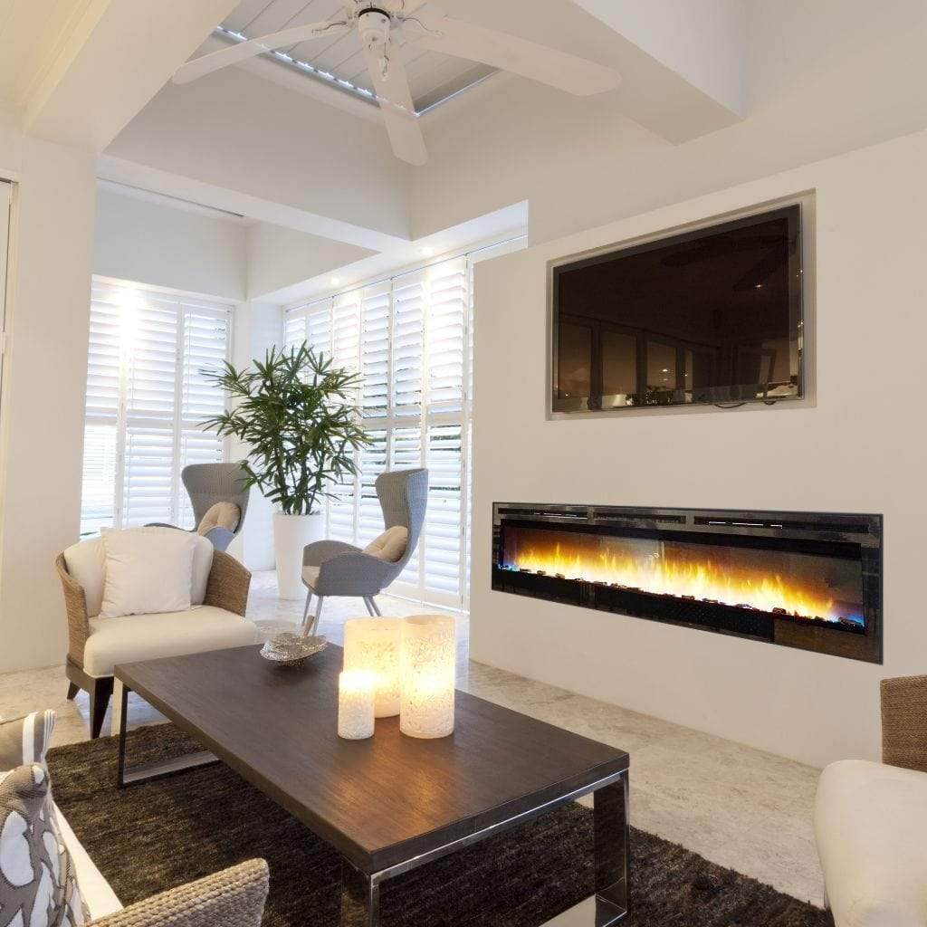 Empire Nexfire 74" Contemporary Linear Electric Fireplace With Thermostat Variable Remote Control