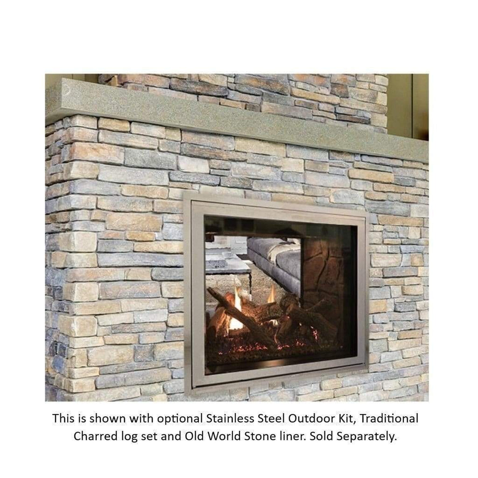 Empire Rushmore 40" TruFlame Clean Face, Natural Gas Direct Vent See-Through Fireplace