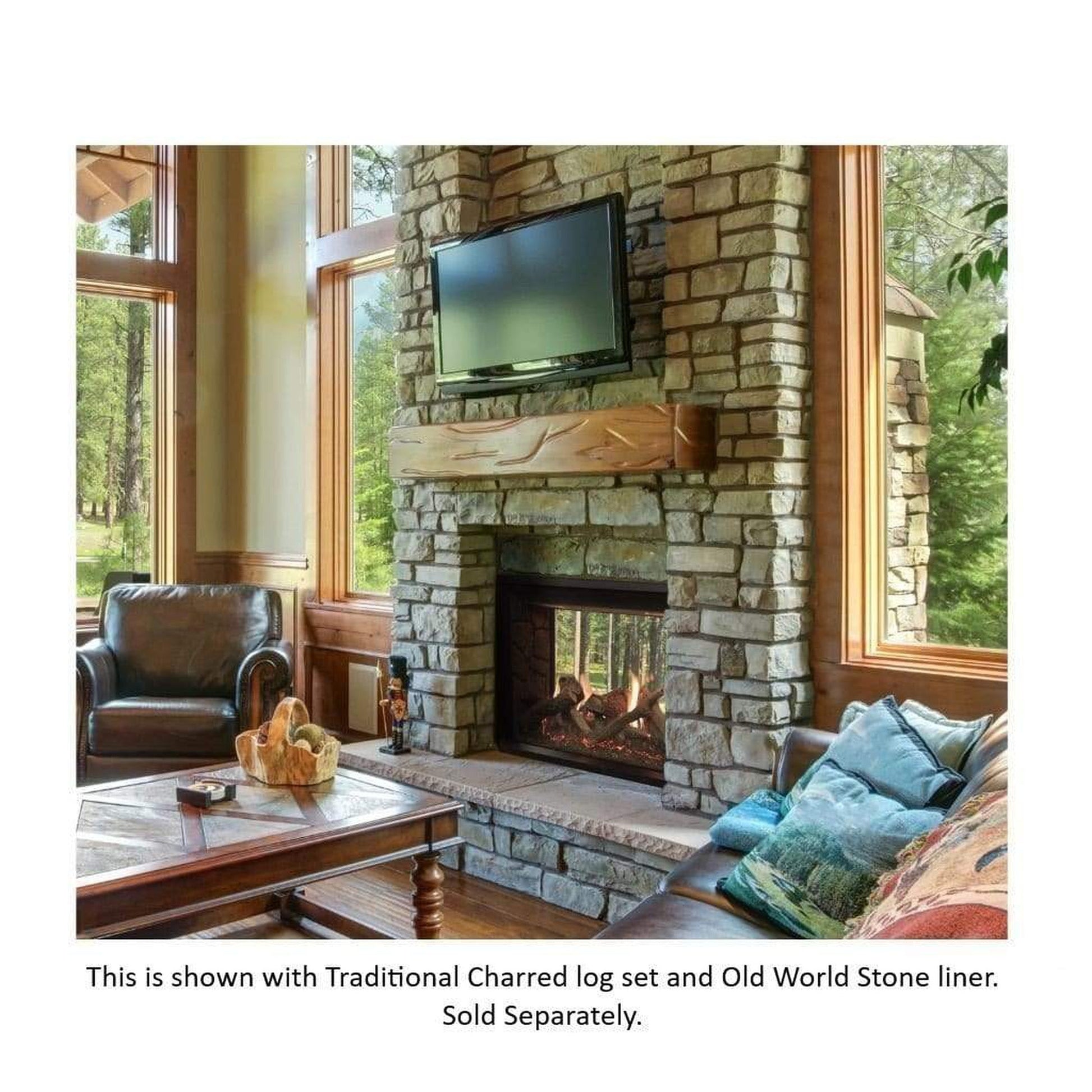 Empire Rushmore 40" TruFlame Clean Face, Natural Gas Direct Vent See-Through Fireplace