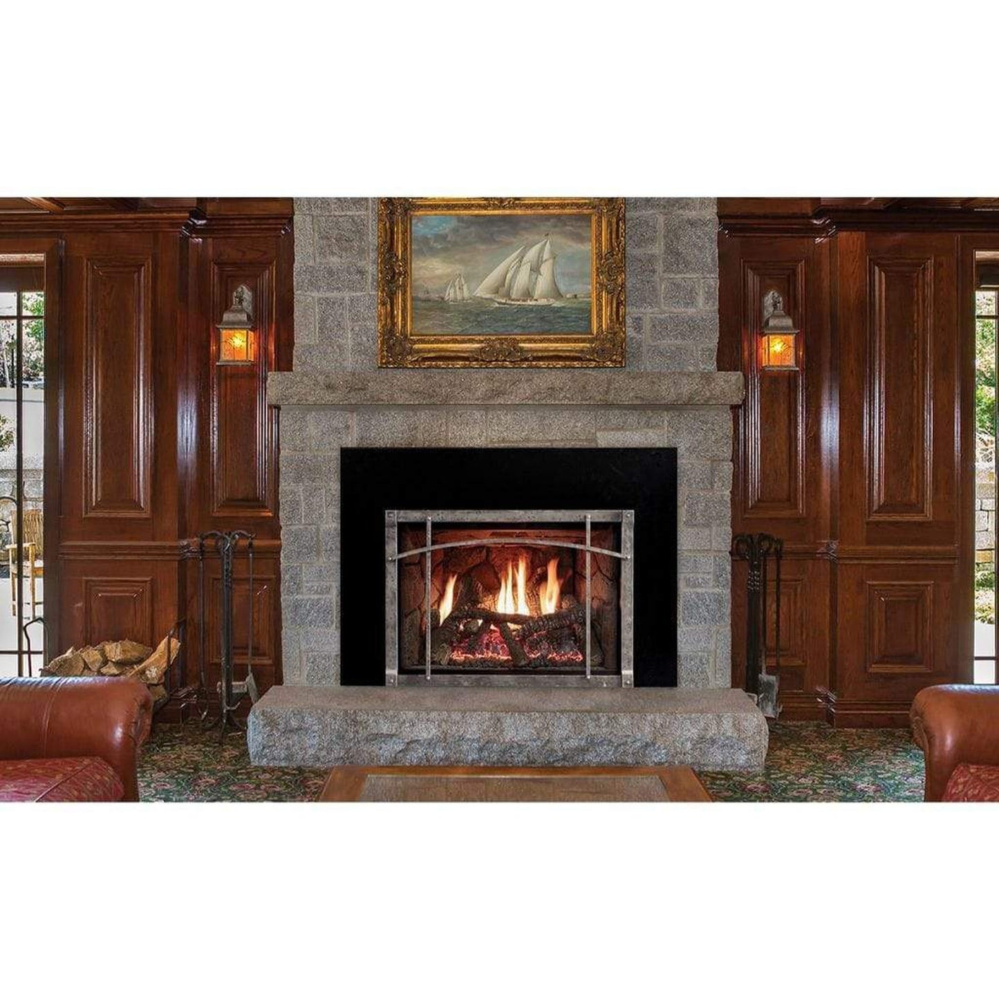Empire Rushmore Clean Face 35" TruFlame Multi Function Thermostat Remote Control, Natural Gas Direct Vent Fireplace Insert