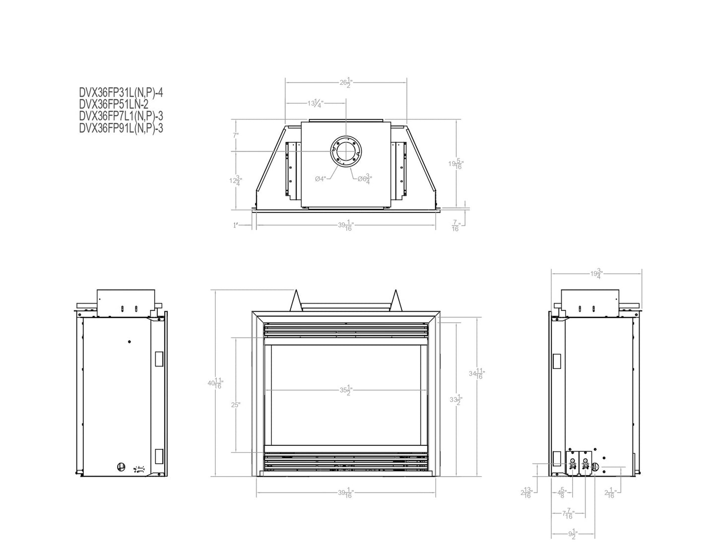 Empire Tahoe 36" Millivolt Control With On/Off Switch and Blower, Natural Gas Direct Vent Luxury Fireplace