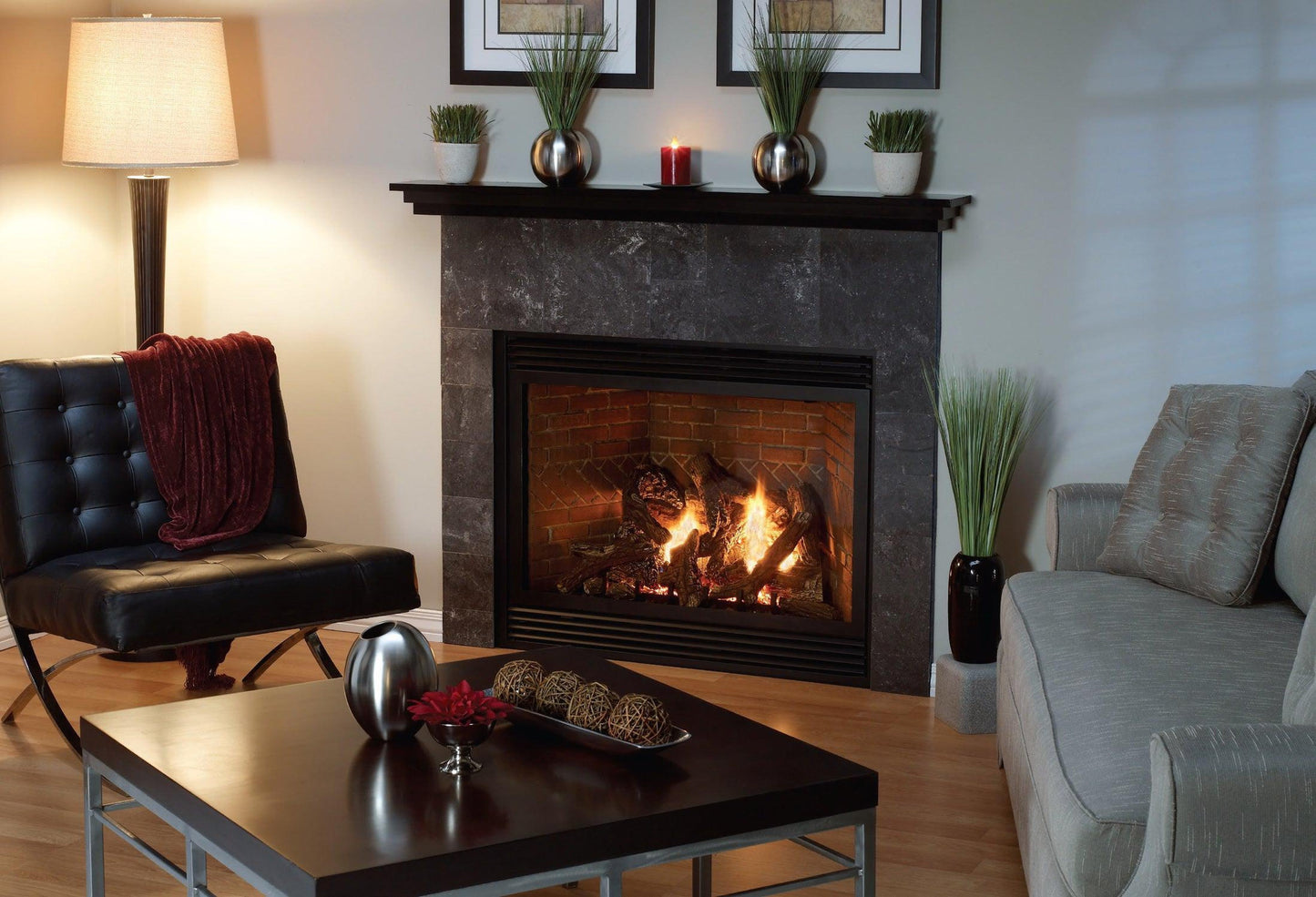 Empire Tahoe 42" Millivolt Control With On/Off Switch and Blower, Natural Gas Direct Vent Luxury Fireplace