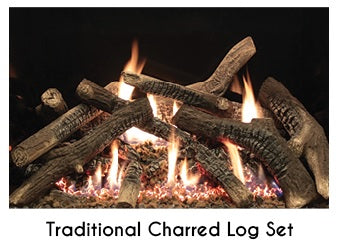 Empire Traditional Charred Ceramic Fiber Log Set for Rushmore DVCT36 Direct Vent Fireplace