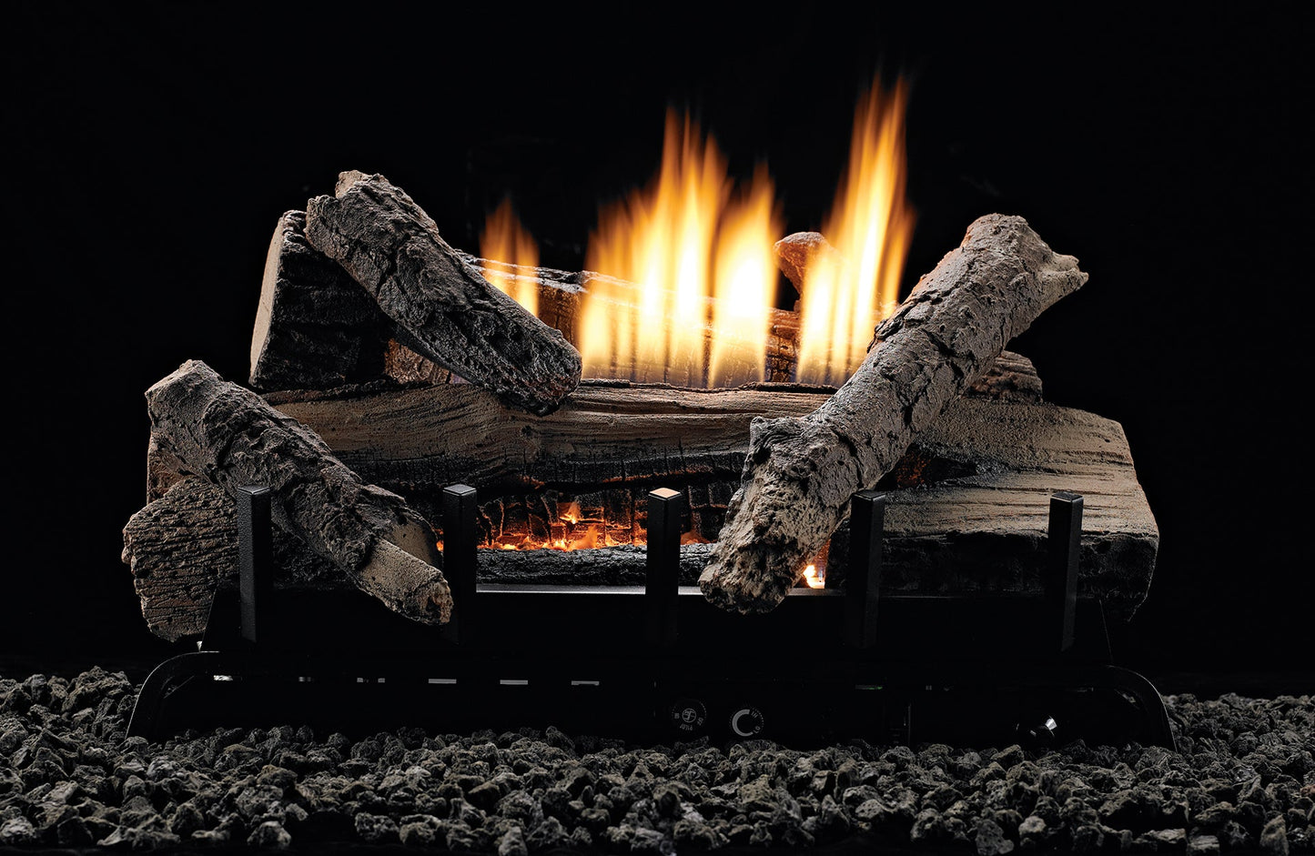 Empire 30" Whiskey River Refractory Log Set With Thermostat Control, Propane Gas Vent-Free Contour Burner