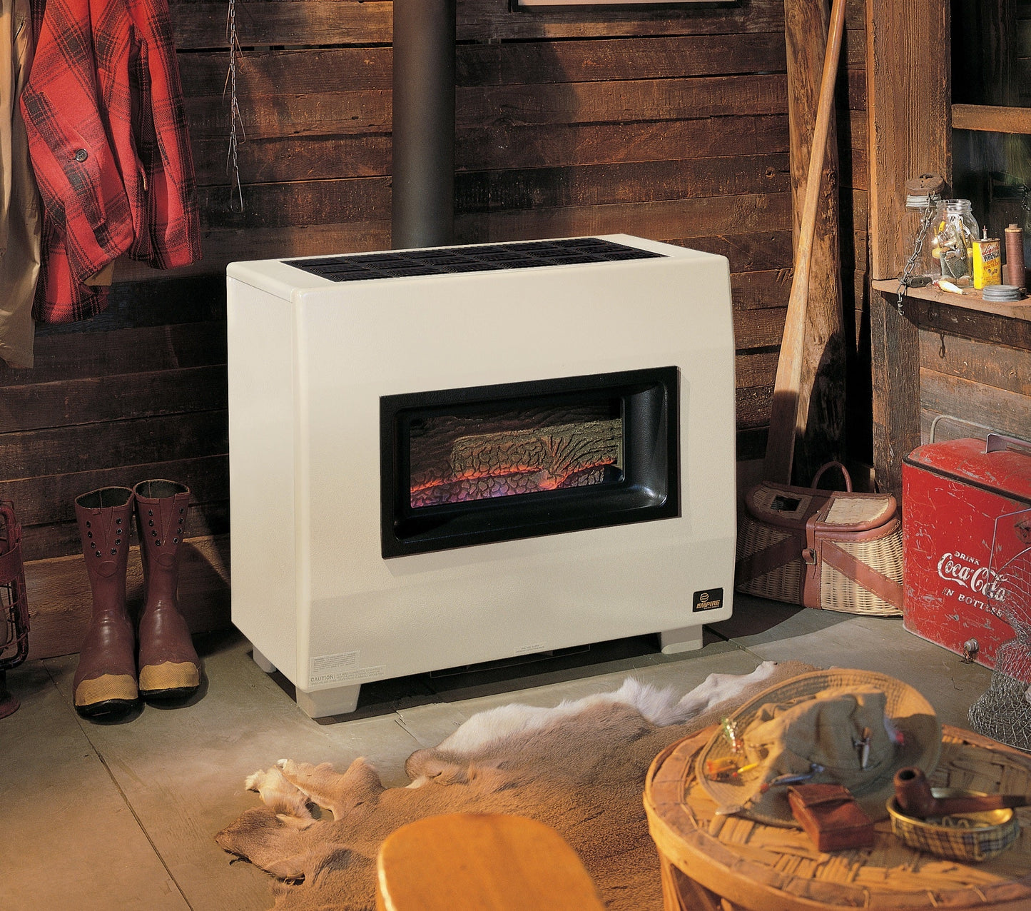 Empire 34" 65,000 BTU Hydraulic Thermostat Control, Propane Gas Visual Flame Room Heater With Blower