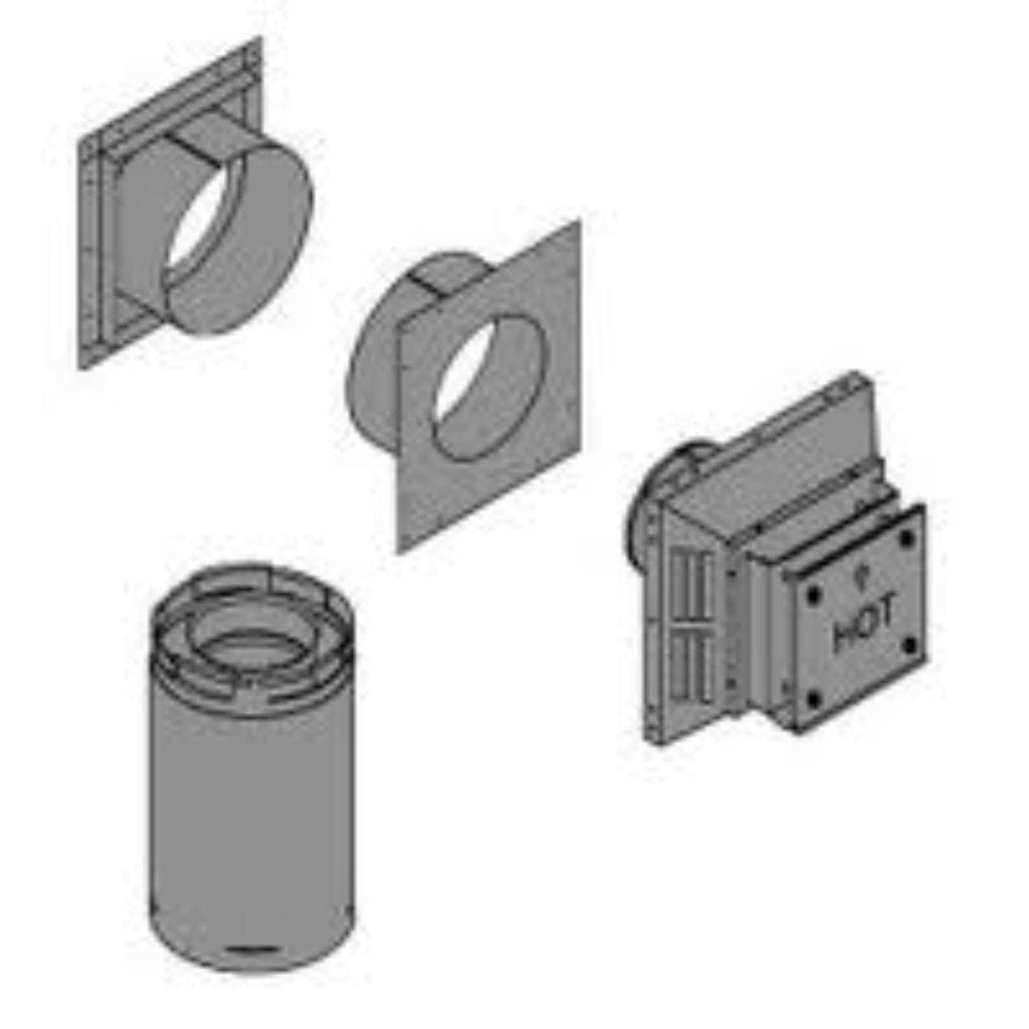 Empire 4 x 6 5/8 Direct Vent Kit for Rear Vent