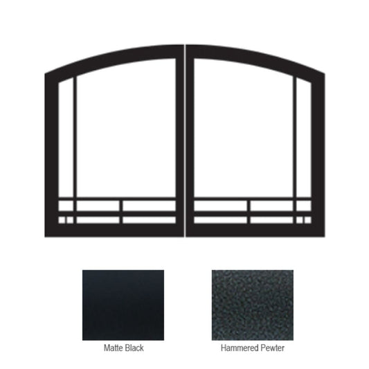 Empire Black Mission Arch Door Set for 36" Fireplace and Firebox