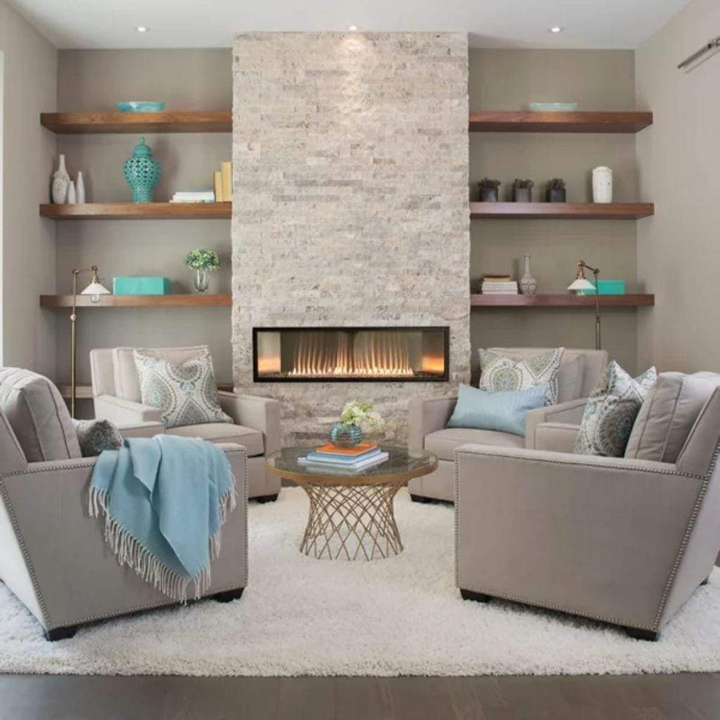Empire Boulevard 48" Millivolt Control With On/Off Remote, Propane Gas Vent Free Linear Fireplace