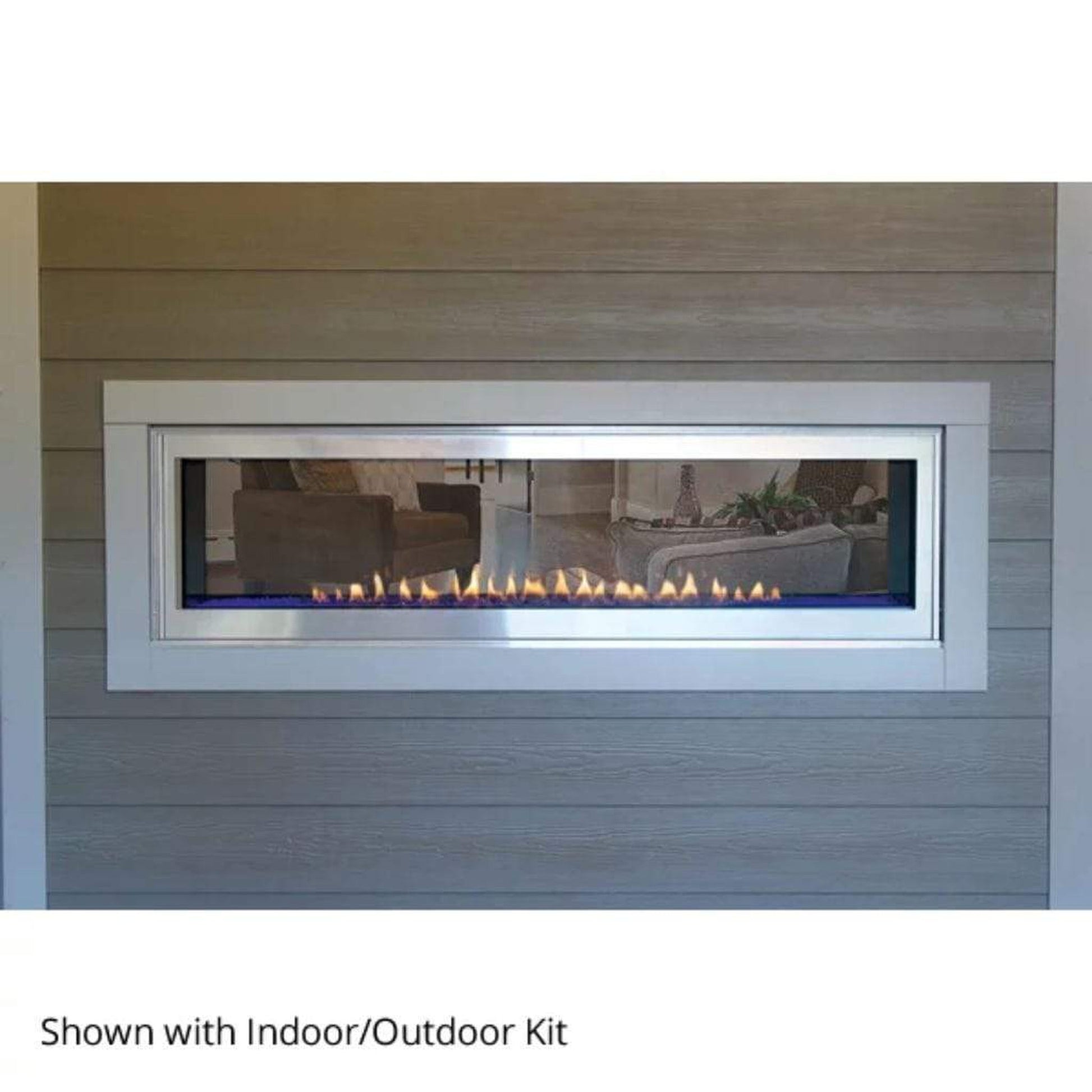 Empire Boulevard 60" Intermittent Pilot With Thermostat Variable Remote Control, Natural Gas Vent Free See Through Linear Fireplace