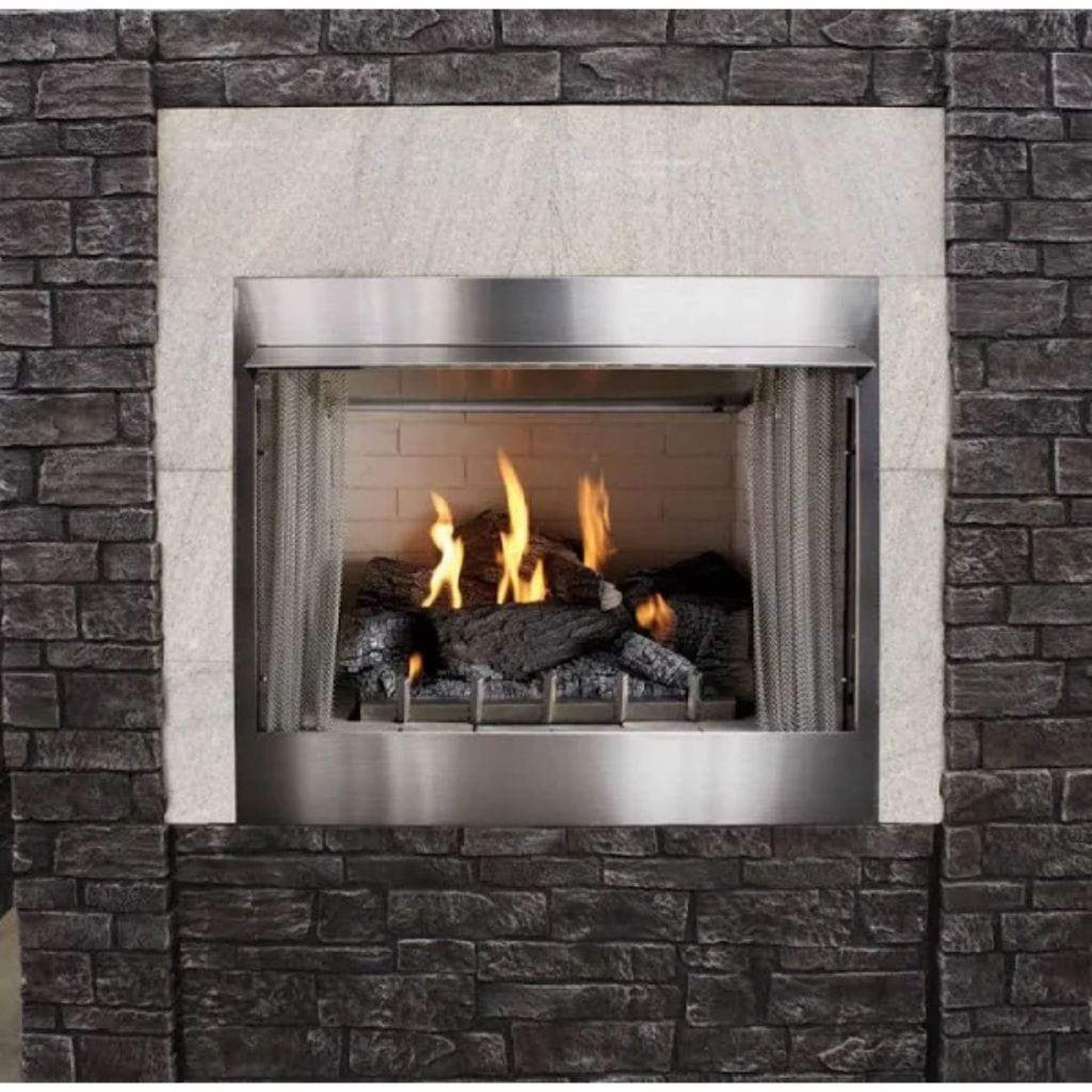 Empire Carol Rose Coastal 36" Stainless Steel Intermittent Pilot Control, Propane Gas Traditional Premium Outdoor Fireplace