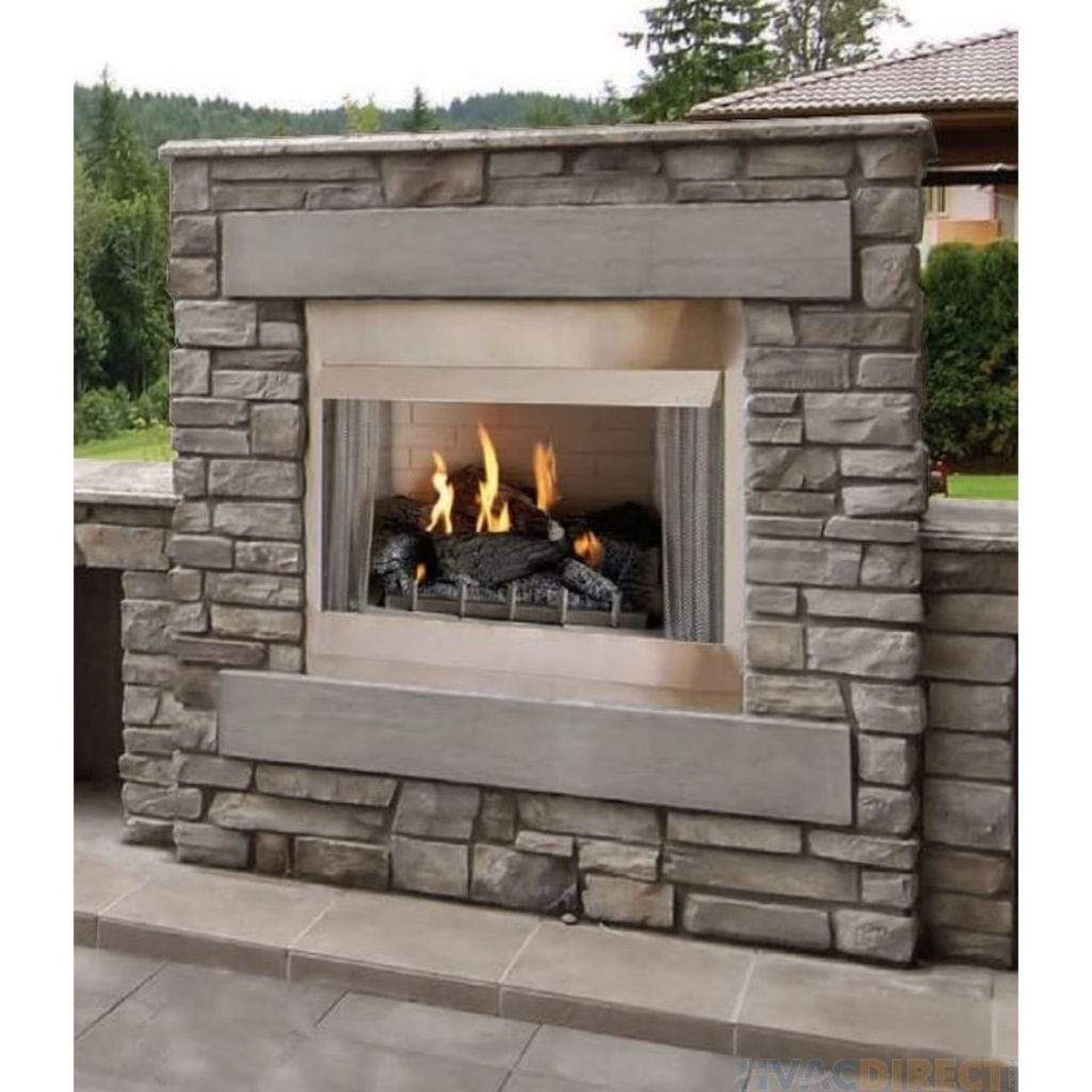 Empire Carol Rose Coastal 36" Stainless Steel Millivolt Control, Propane Gas Traditional Premium Outdoor Fireplace