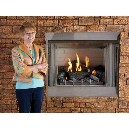 Empire Carol Rose Coastal 36" Stainless Steel Millivolt Control, Propane Gas Traditional Premium Outdoor Fireplace