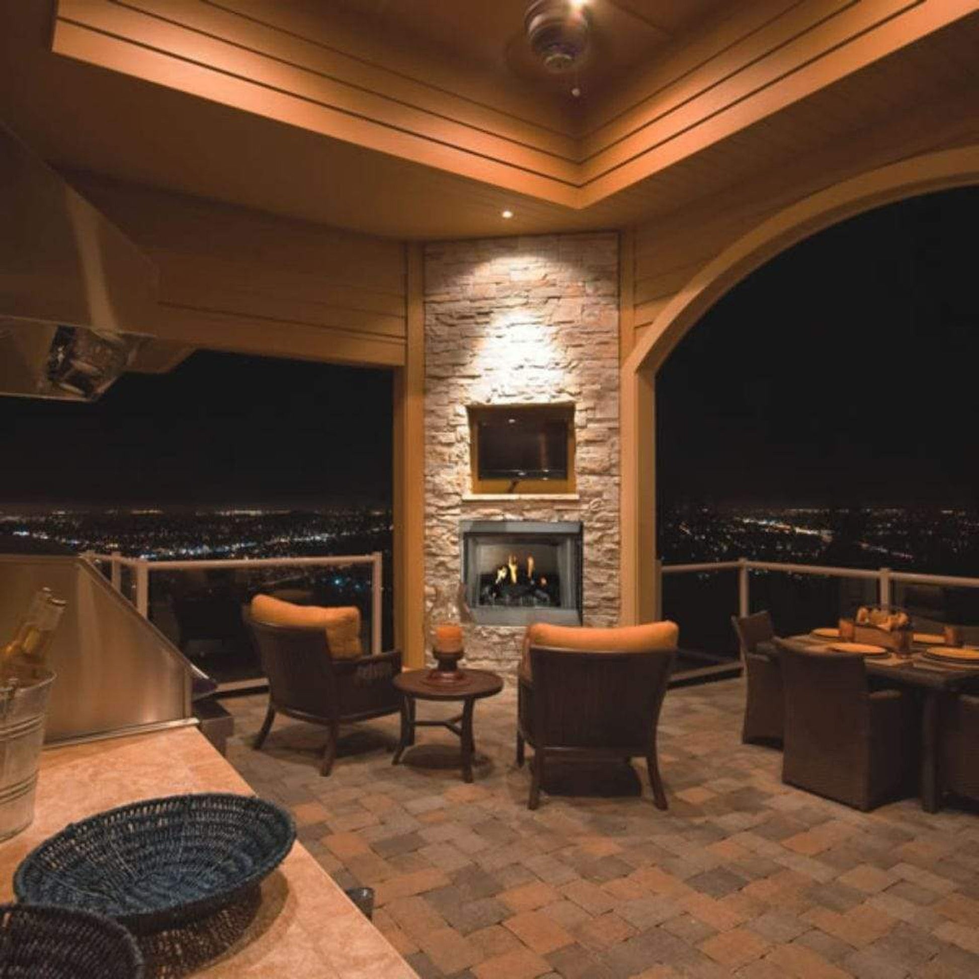 Empire Carol Rose Coastal 42" Stainless Steel Millivolt Control, Propane Gas Traditional Premium Outdoor Fireplace