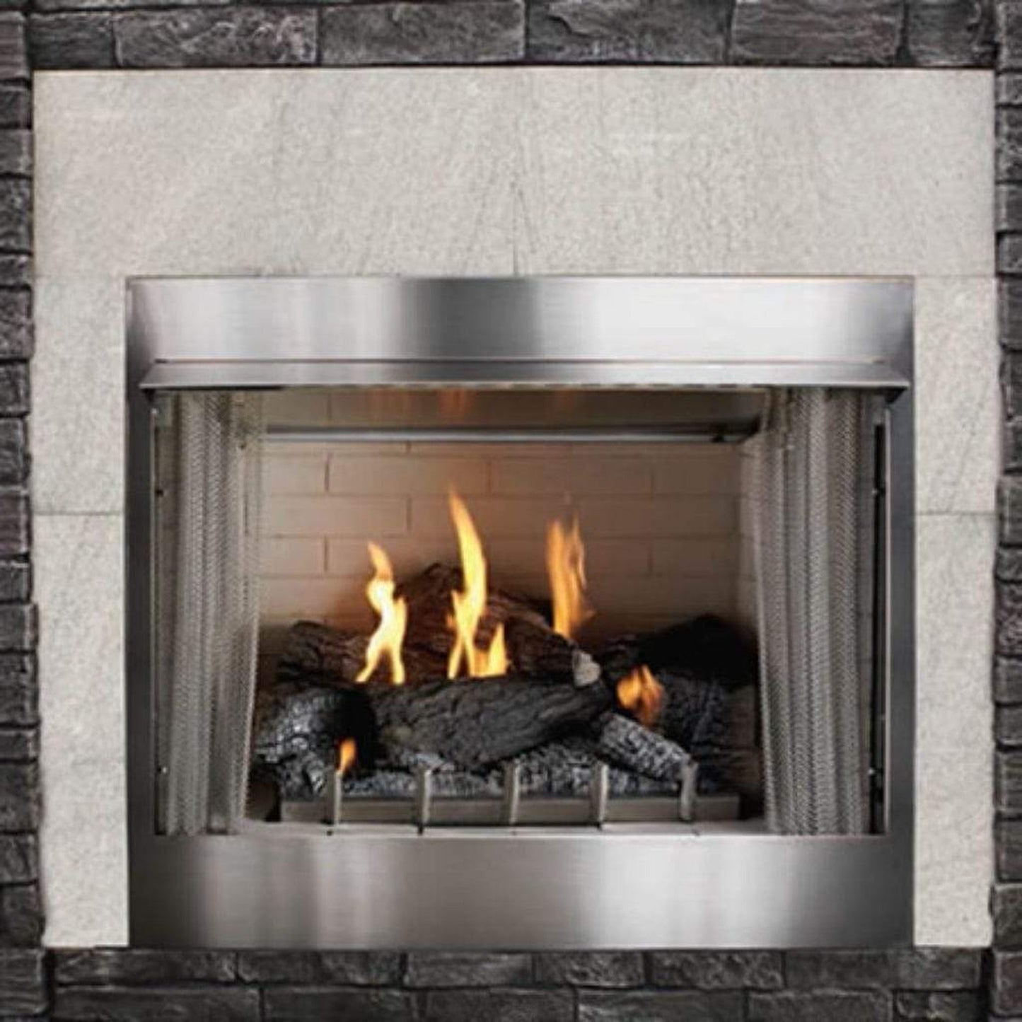 Empire Carol Rose Coastal 42" Stainless Steel Millivolt Control, Propane Gas Traditional Premium Outdoor Fireplace