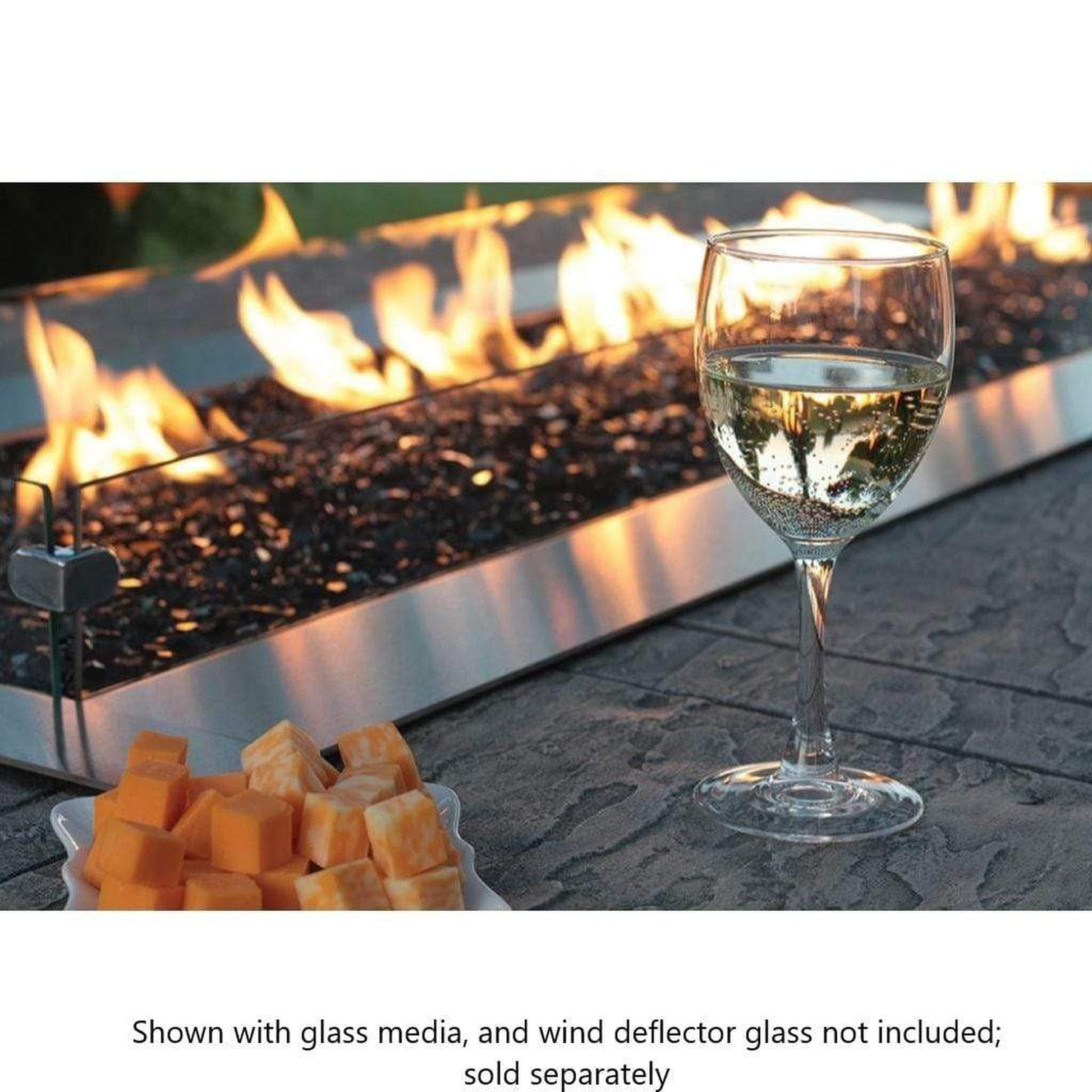 Empire Carol Rose Coastal 60" Stainless Steel Manual Control With Multicolor LED Lighting, Natural Gas Outdoor Linear Fire Pit