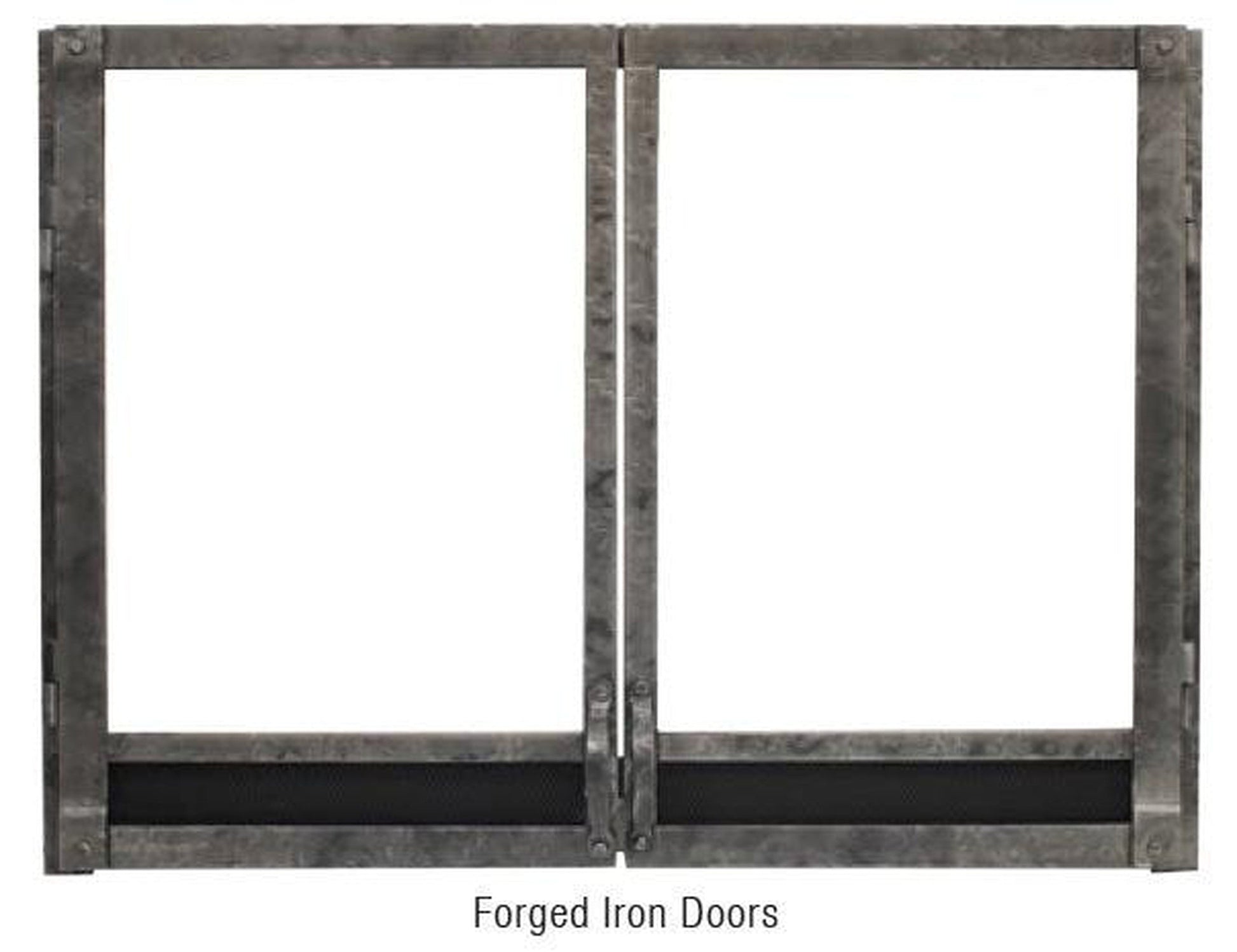 Empire Distress Pewter Forged Iron Doors & Frame for 42" Tahoe Clean Face Luxury Fireplace