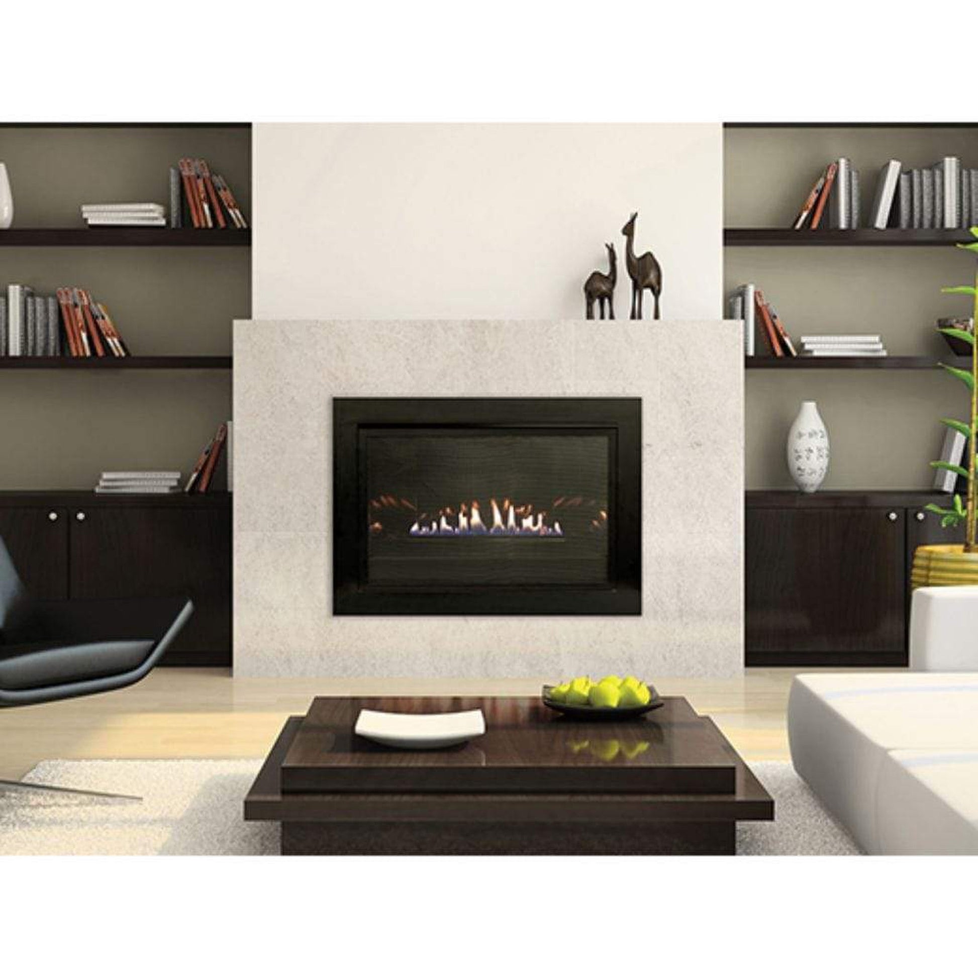 Empire Loft 27" Millivolt Control With On/Off Switch, Natural Gas Vent Free Small Fireplace Insert