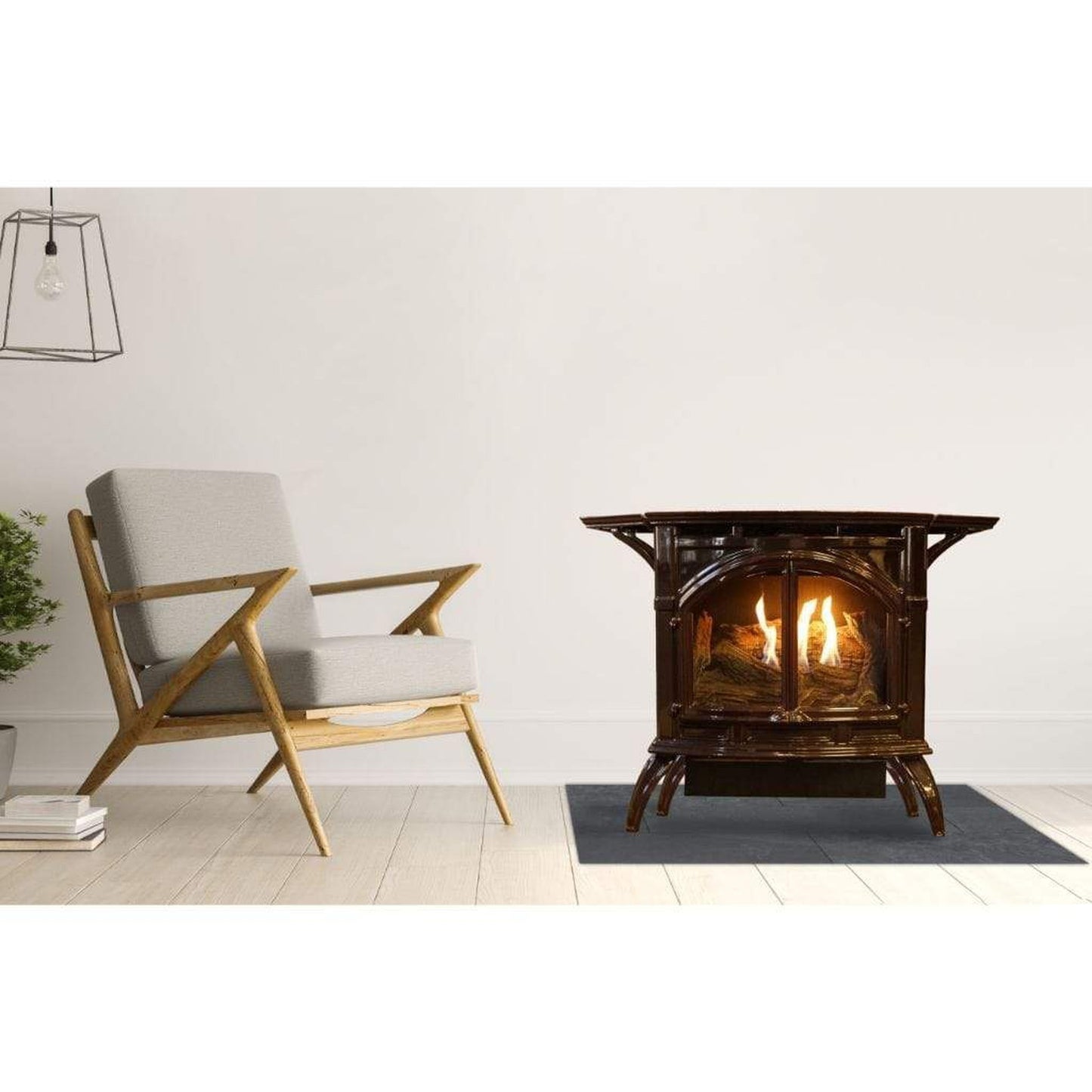 Empire Spirit 22" 10,000 BTU Porcelain Black Finish Millivolt Control With On/Off Switch, Propane Gas Vent Free Cast Iron Small Stove