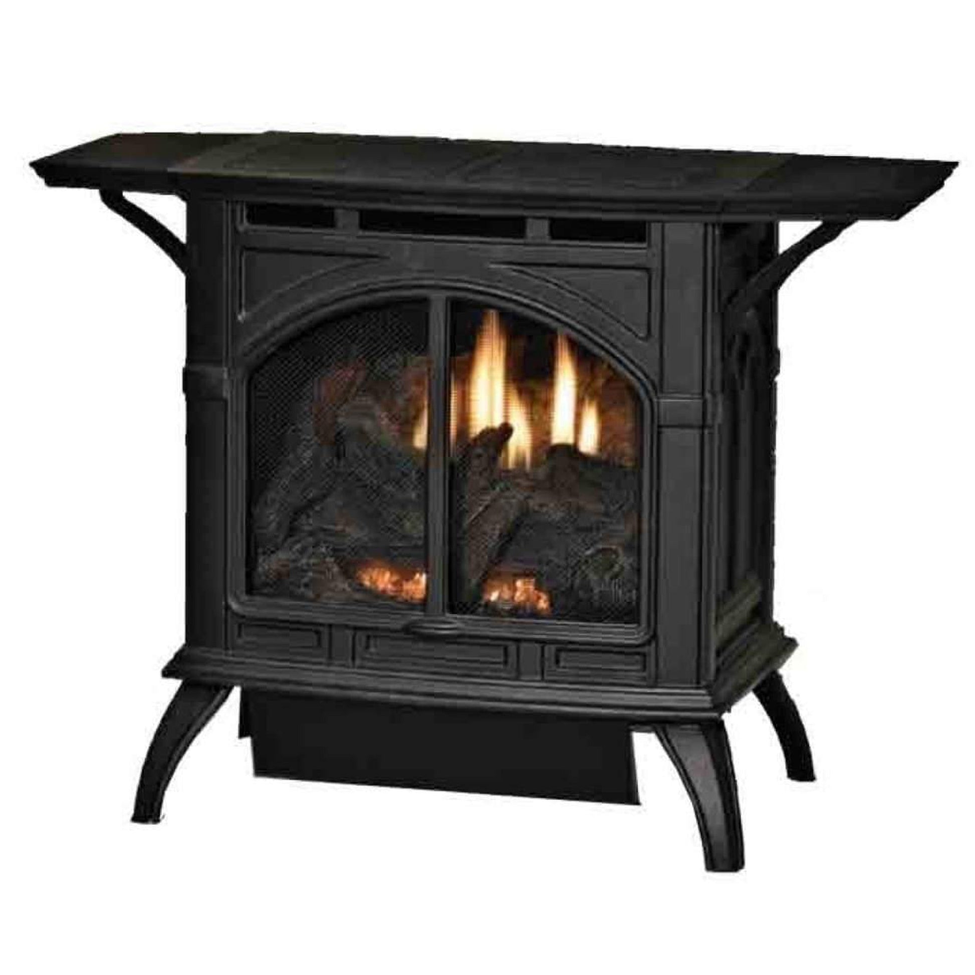 Empire Spirit 22" 20,000 BTU Porcelain Black Finish Millivolt Control With On/Off Switch, Natural Gas Vent Free Cast Iron Small Stove