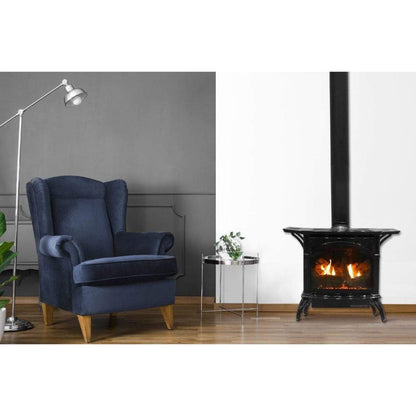 Empire Spirit 22" Porcelain Mahogany Finish Intermittent Pilot Control With On/Off Switch, Propane Gas Direct Vent Cast Iron Small Stove