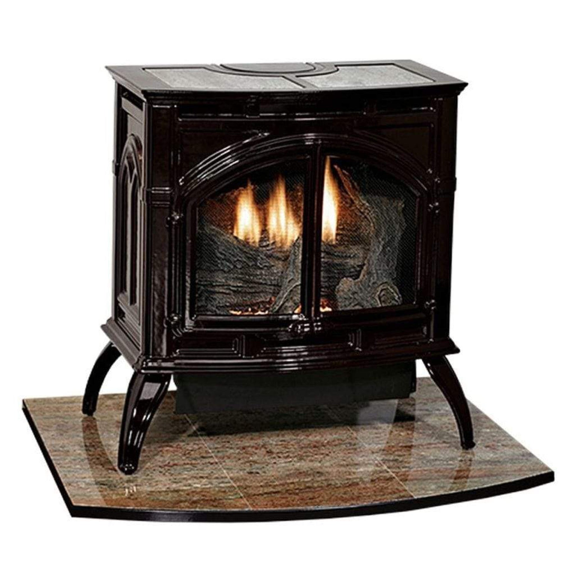Empire Spirit 28" 25,000 BTU Matte Black Finish Intermittent Pilot Control With On/Off Switch, Propane Gas Vent Free Cast Iron Medium Stove