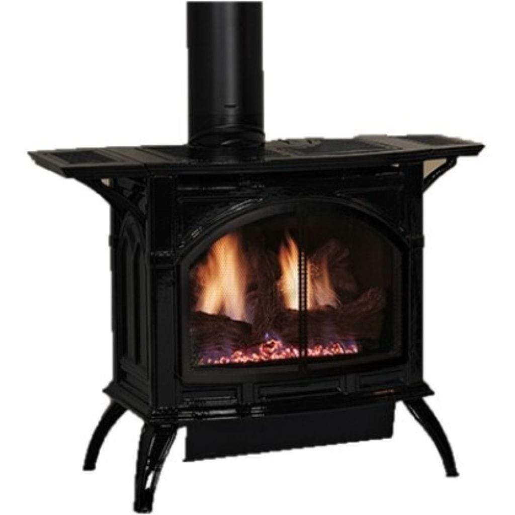 Empire Spirit 28" Porcelain Black Finish Intermittent Pilot Control With On/Off Switch, Natural Gas Direct Vent Cast Iron Medium Stove