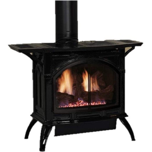 Empire Spirit 28" Porcelain Mahogany Finish Intermittent Pilot Control With On/Off Switch, Propane Gas Direct Vent Cast Iron Medium Stove