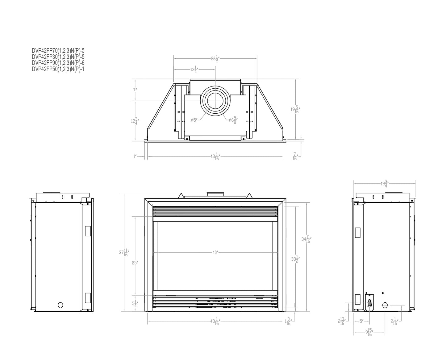 Empire Tahoe 42" Millivolt Control With On/Off Switch and Blower, Natural Gas Direct Vent Premium Fireplace