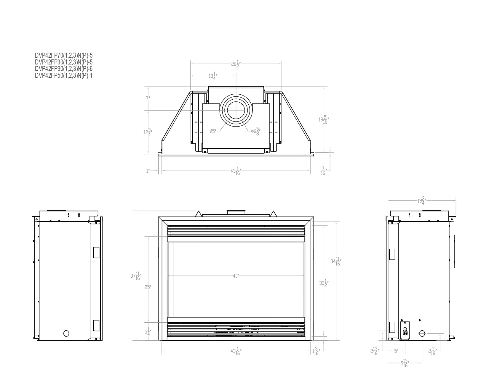 Empire Tahoe 42" Multi Function Control With Blower, Propane Gas Direct Vent Premium Fireplace