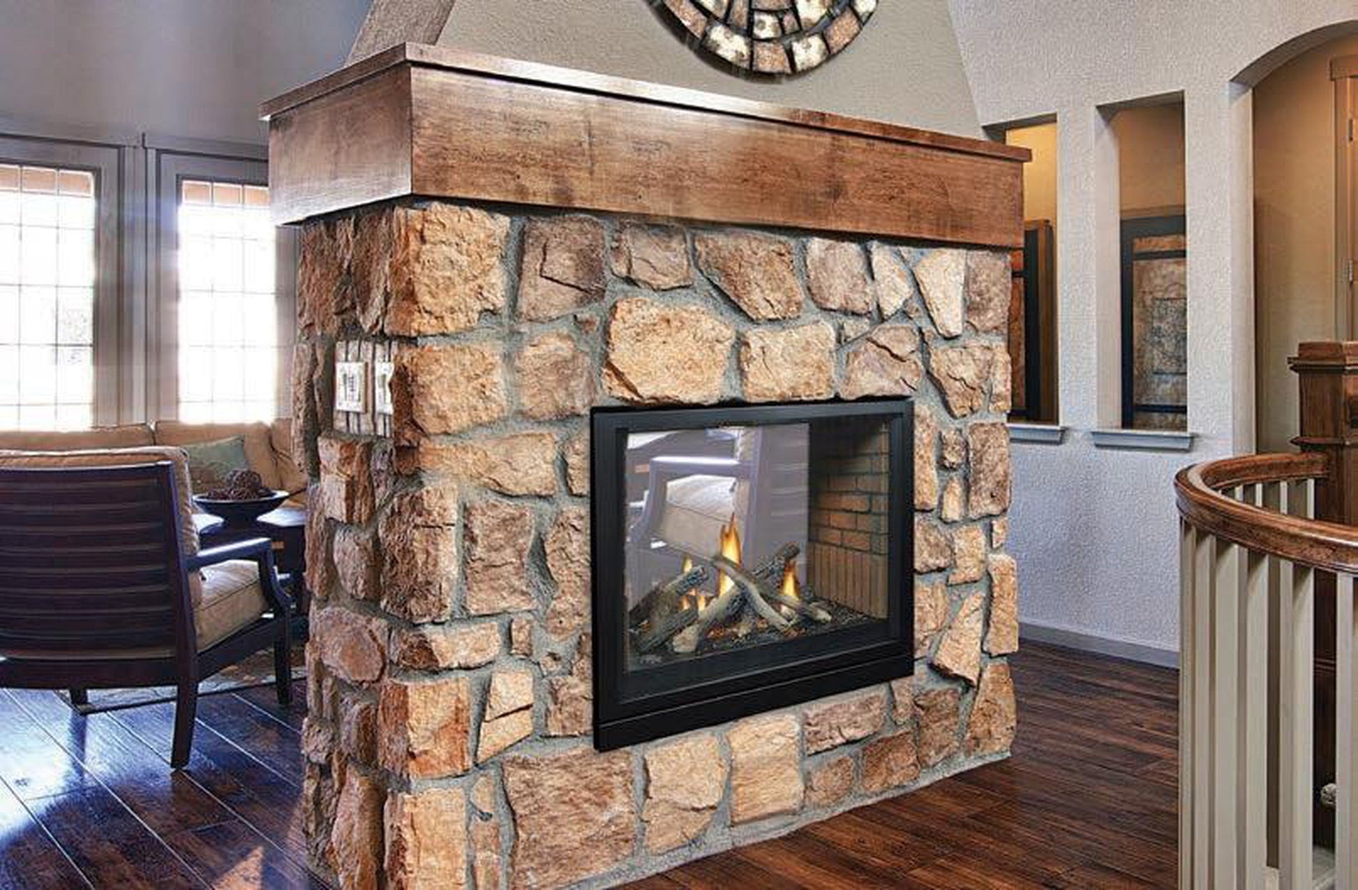 Empire Tahoe Clean Face 36" Intermittent Pilot With On/Off Switch, Natural Gas Direct Vent Premium See Through Fireplace