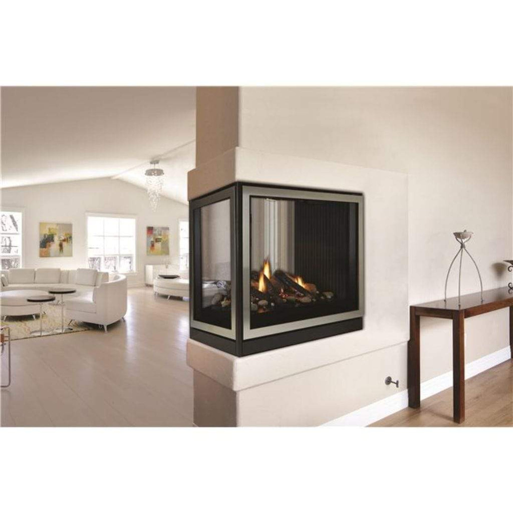 Empire Tahoe Clean Face 36" Millivolt Control With On/Off Switch, Propane Gas Direct Vent Premium Peninsula Fireplace