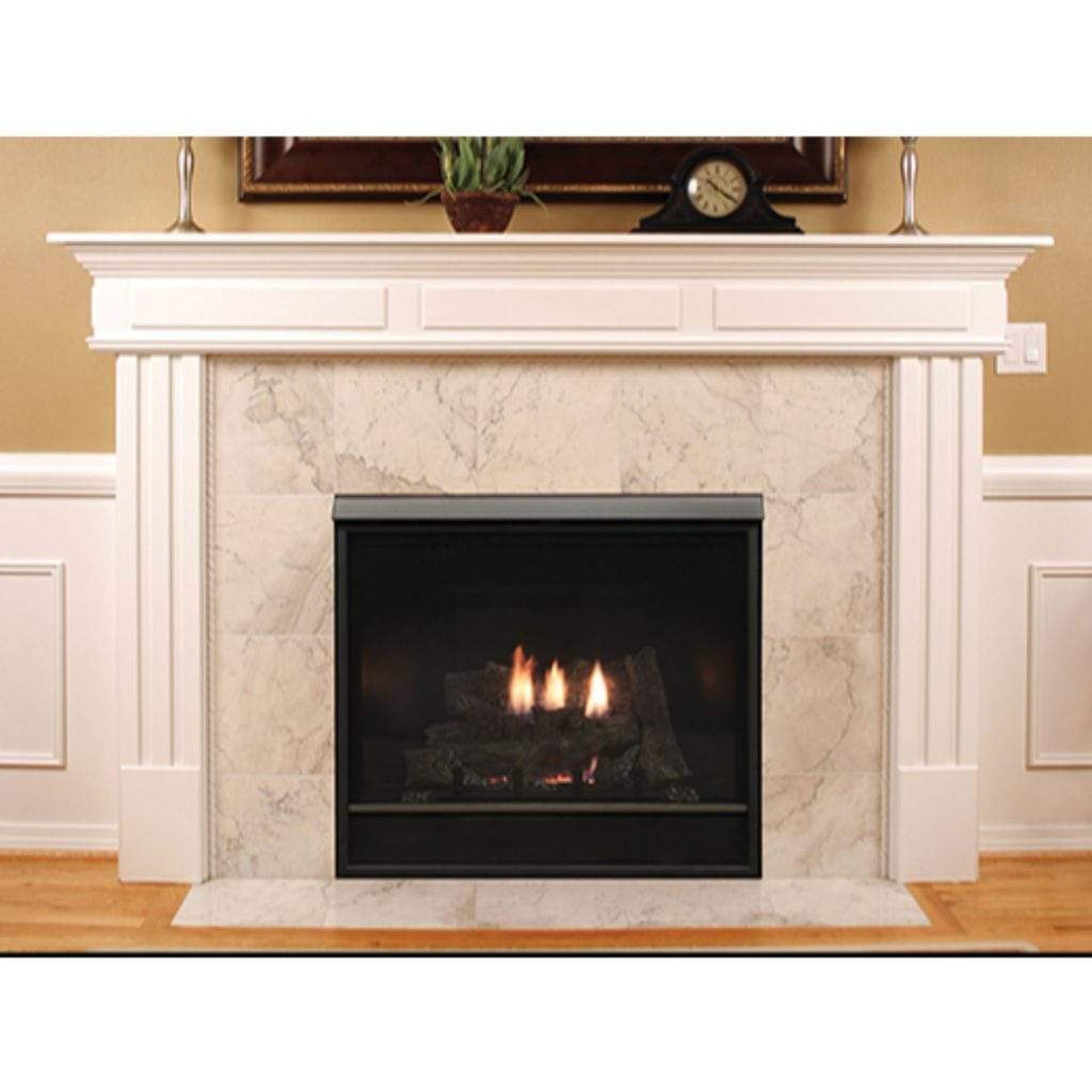 Empire Tahoe Clean Face 36" Millivolt Control With On/Off Switch and Blower, Natural Gas Direct Vent Deluxe Fireplace