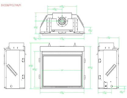 Empire Tahoe Clean Face 36" Millivolt Control With On/Off Switch and Blower, Propane Gas Direct Vent Deluxe Fireplace