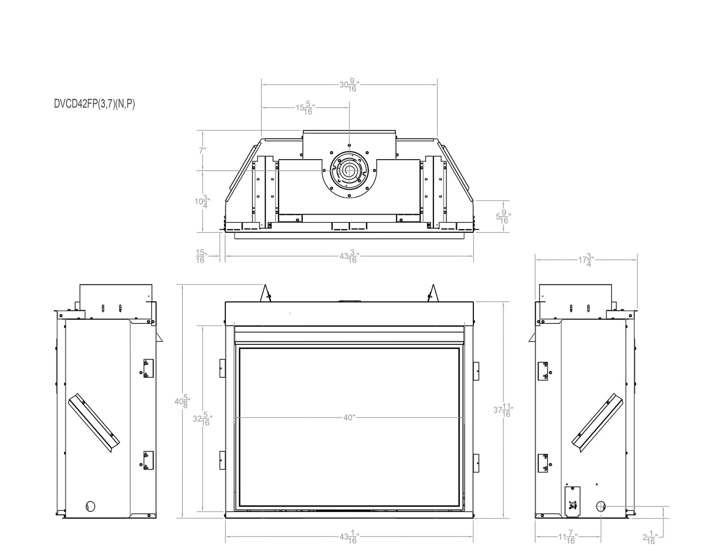 Empire Tahoe Clean Face 42" Intermittent Pilot Control With On/Off Switch, Propane Gas Direct Vent Deluxe Fireplace
