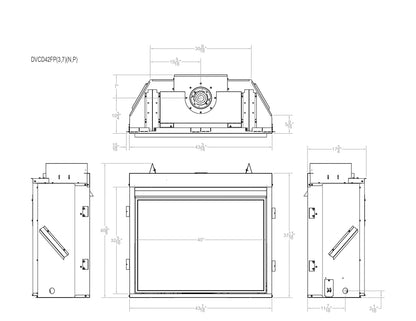 Empire Tahoe Clean Face 42" Intermittent Pilot Control With On/Off Switch and Blower, Propane Gas Direct Vent Deluxe Fireplace