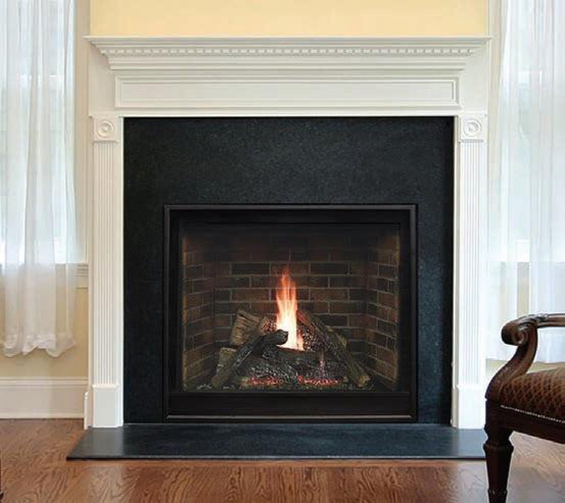 Empire Tahoe Clean Face 42" Millivolt Control With On/Off Switch, Natural Gas Direct Vent Traditional Premium Fireplace