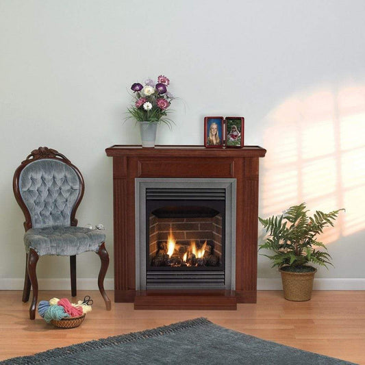 Empire Vail 24" Intermittent Pilot Control With On/Off Switch and Slope Glaze Burner, Natural Gas Vent Free Premium Fireplace