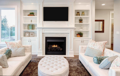 Empire Vail 26" Intermittent Pilot With On/Off Switch and Contour Burner, Natural Gas Vent Free Deluxe Fireplace