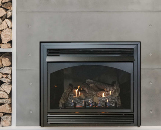 Empire Vail 32" Millivolt Control With On/Off Switch and Blower, Propane Gas Vent Free Premium Fireplace