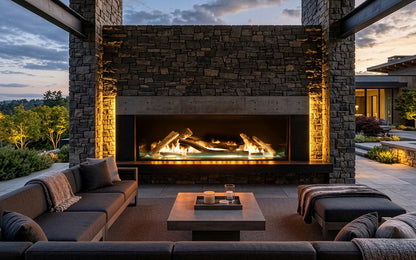 Empire Carol Rose Coastal 72" Stainless Steel Manual Control, Propane Gas Outdoor Linear Fireplace