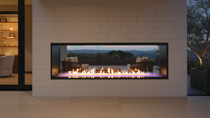 Empire Carol Rose Coastal 72" Stainless Steel Manual Control, Propane Gas Outdoor Linear See Through Fireplace